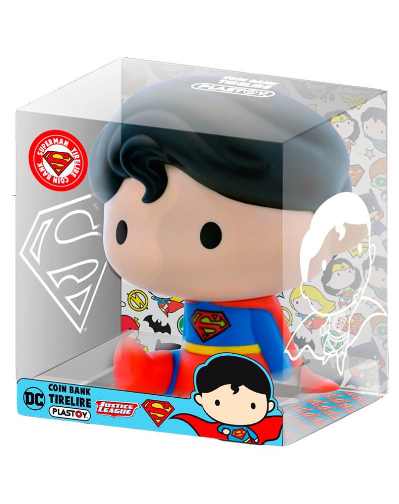 SUPERMAN CHIBI PIGGY BANK 15CM PVC JUSTICE LEAGUE DC COMICS Vista 2