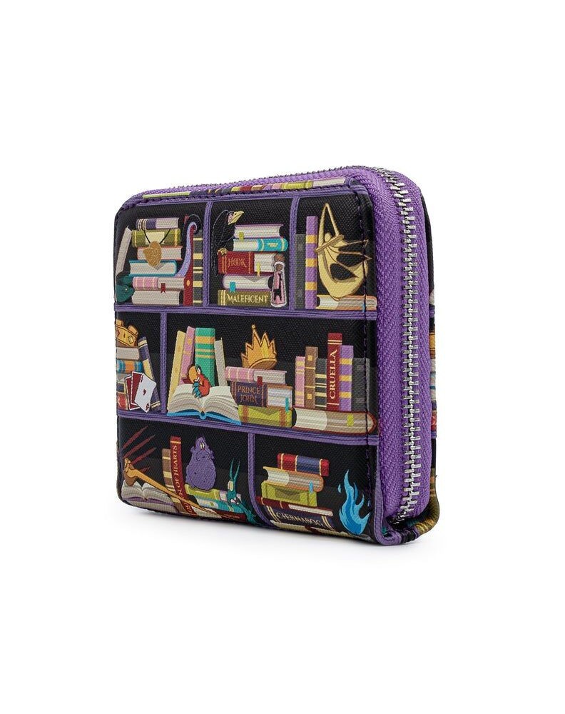 LOUNGEFLY DISNEY VILLAINS BOOKS ZIP AROUND WALLET