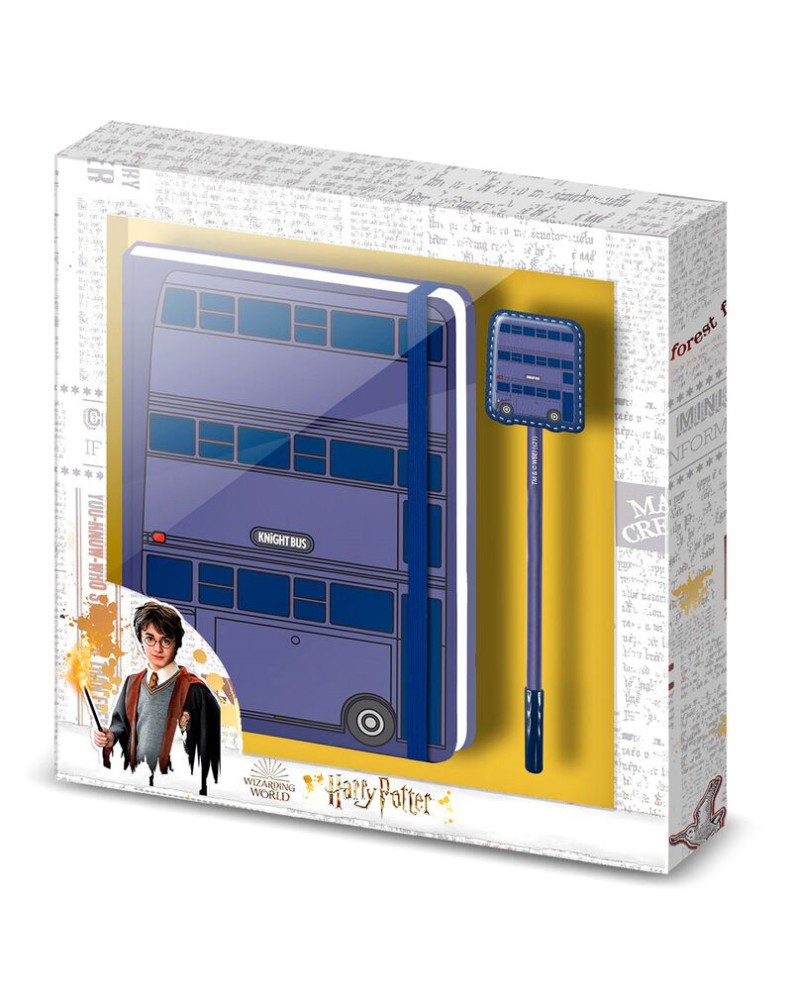 SET NOTEBOOK + PEN KNIGHT BUS HARRY POTTER