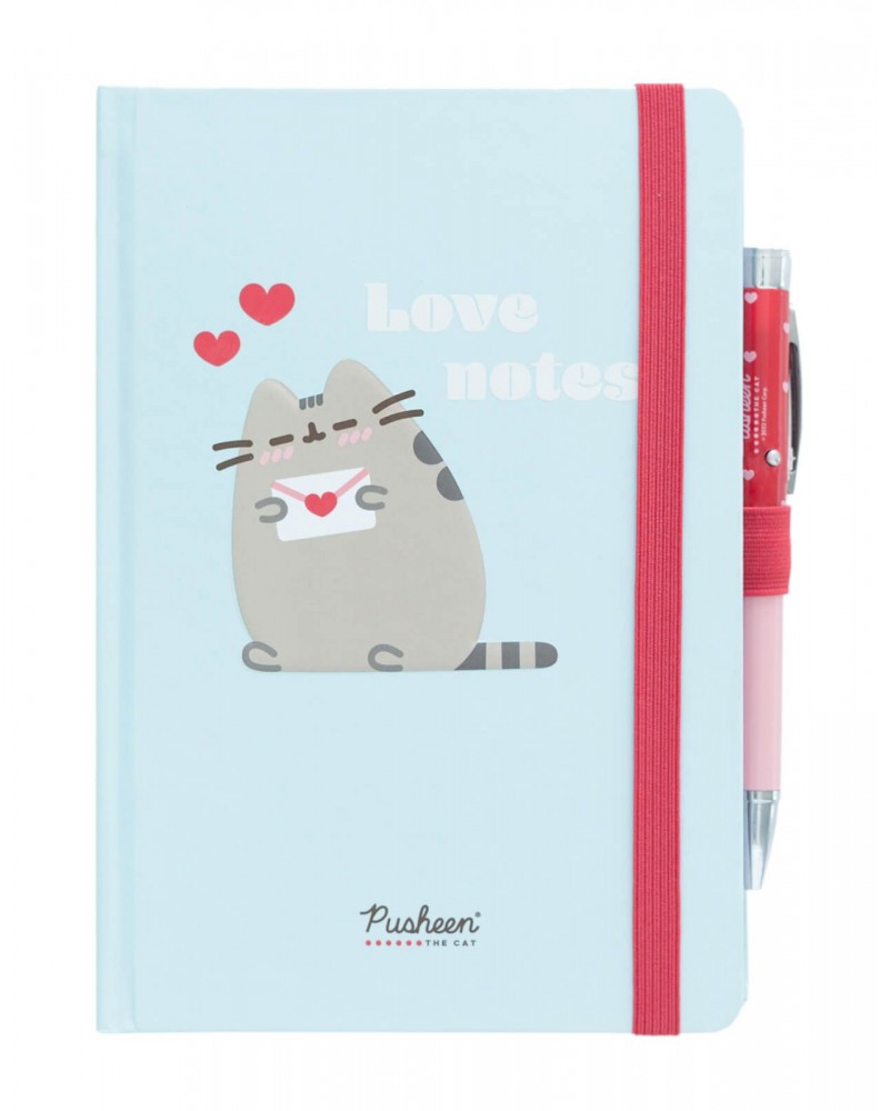 CUADERNO PREMIUM A5 CON BOLIGRAFO PROYECTOR PUSHEEN PURRFECT LOVE COLLECTION