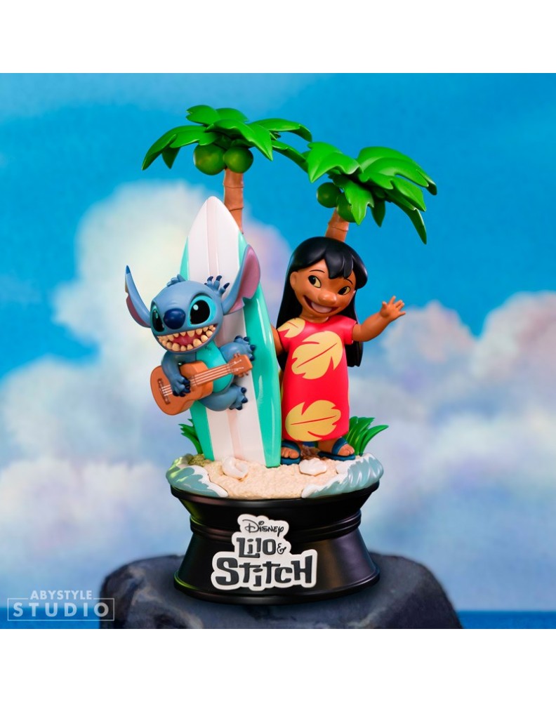 FIGURA LILO & STITCH CON TABLA DE SURF DISNEY 18 CM