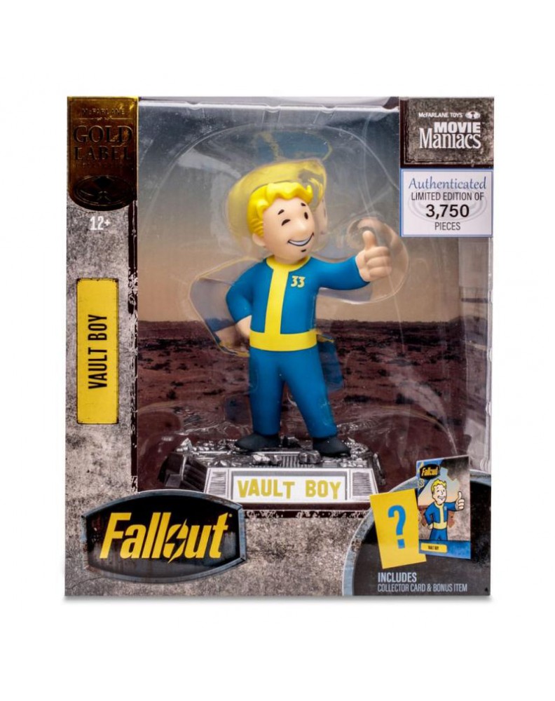 FALLOUT MOVIE MANIACS VAULT BOY FIGURE (GOLD LABEL) 15 CM