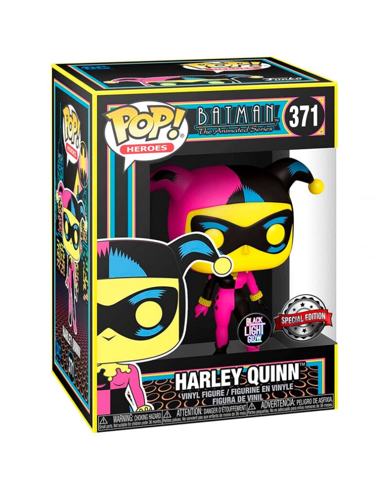 FUNKO POPDC COMICS-HARLEY QUINN- BLACK LIGHT-EXCLUSIVE GLOW