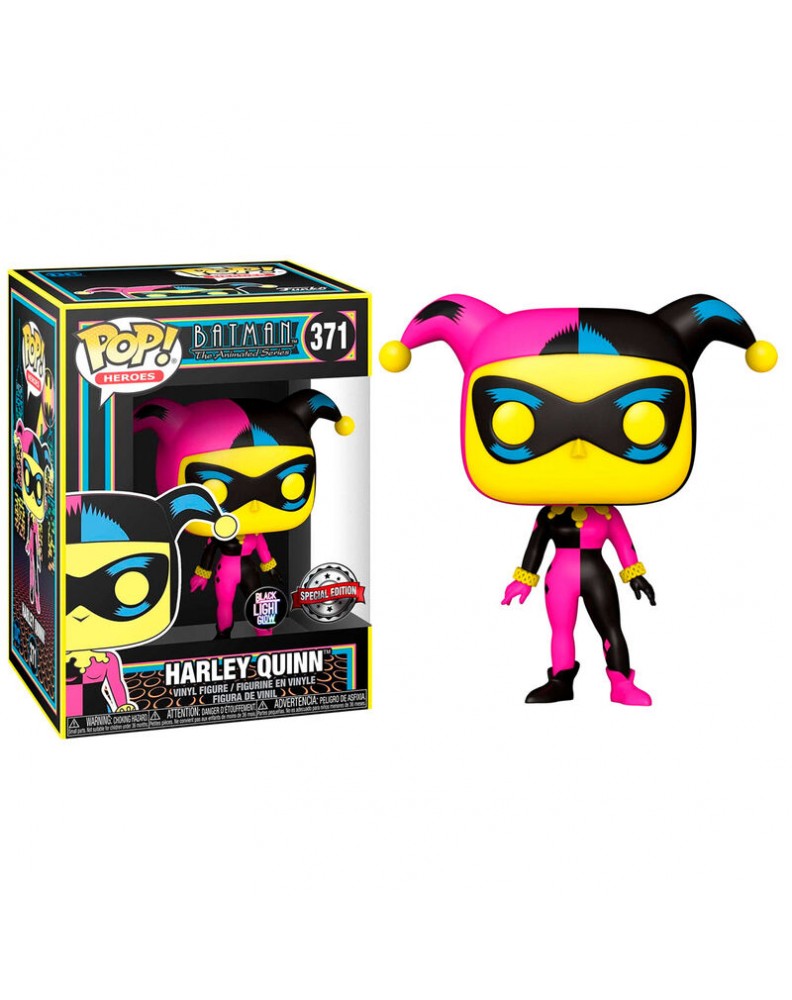 FUNKO POPDC COMICS-HARLEY QUINN- BLACK LIGHT-EXCLUSIVE GLOW