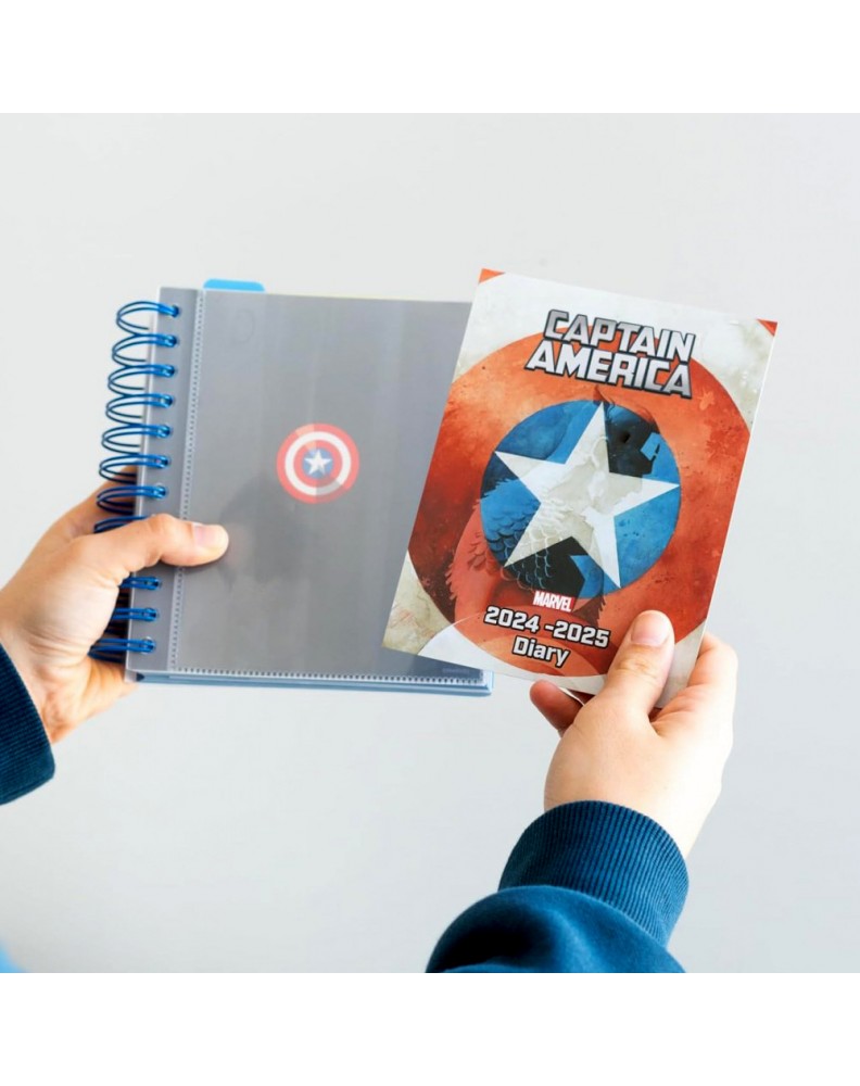 SCHOOL AGENDA 2024/2025 DAY PAGE M 11 MONTHS MARVEL CAPTAIN AMERICA