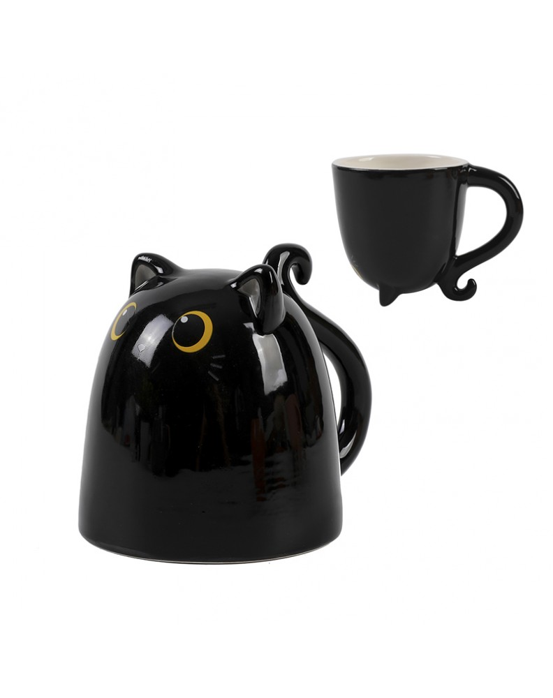 UP & DOWN BLACK CERAMIC MUG