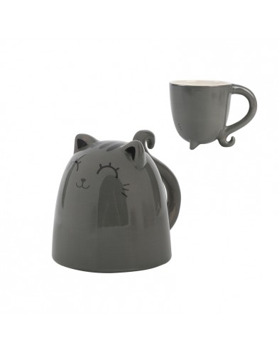 UP & DOWN GRAY CERAMIC MUG