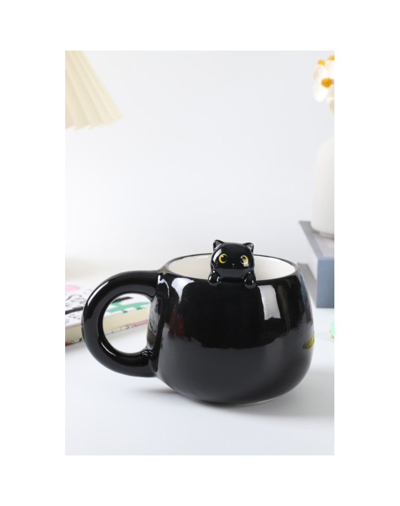 BLACK CAT SURPRISE CERAMIC MUG