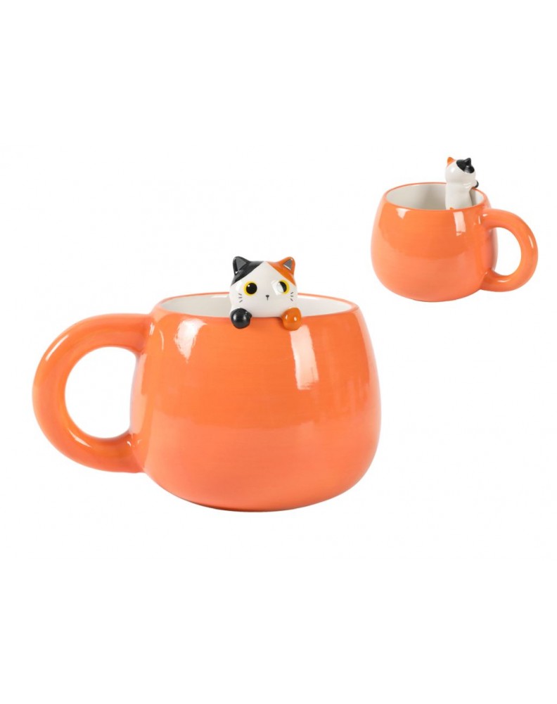 TAZA CERÁMICA CON SORPRESA ORANGE CAT