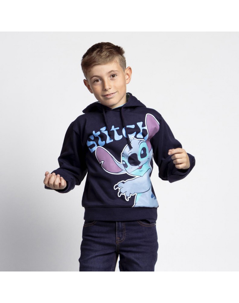 SUDADERA NIÑO CON CAPUCHA STITCH- COTTON BRUSHED