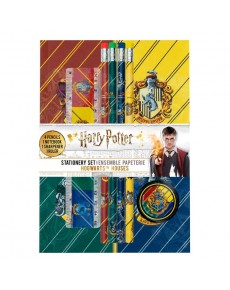 HARRY POTTER - SET PAPELERIA - LAPICEROS, CUADERNO, SACAPUNTAS Y REGLA HOGWARTS