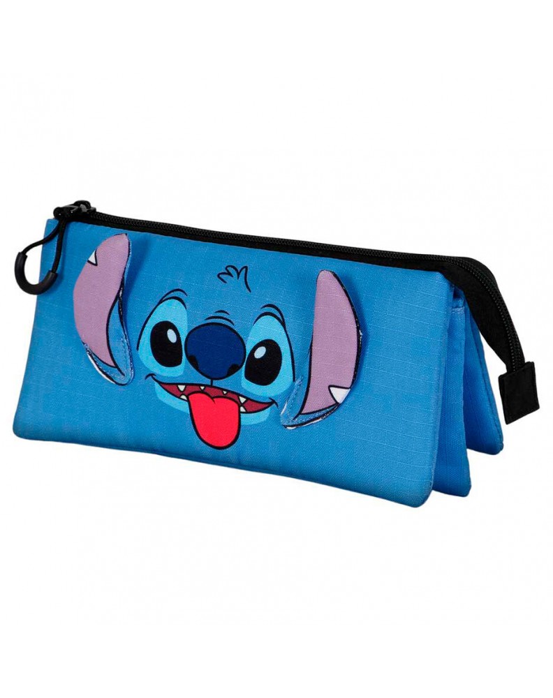 LILO AND STITCH BLUE TRIPLE PENCIL CASE LILO AND STITCH COOL 23CM X 11CM X 8CM