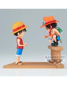 BANPRESTO FIGURE MONKEY D LUFFY & PORTGAS D ACE WORLD COLLECTABLE LOG STORIES ON