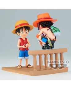 BANPRESTO FIGURE MONKEY D LUFFY & PORTGAS D ACE WORLD COLLECTABLE LOG STORIES ON