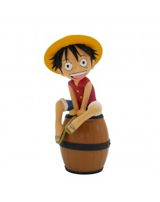 LUFFY SOBRE BARRIL FIG. CON LUZ 27 CM ONE PIECE