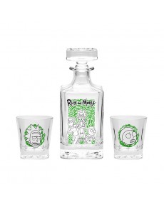 RICK AND MORTY - SET DECANTADOR + 2 VASOS "CHARACTERS"