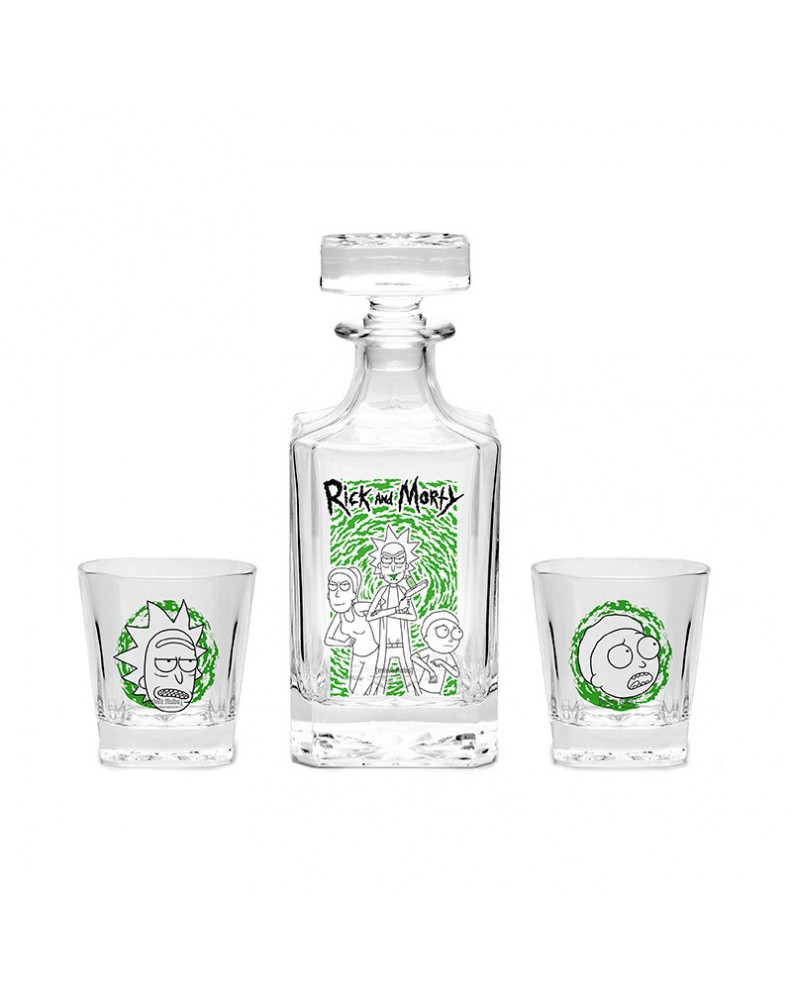 RICK AND MORTY - SET DECANTADOR + 2 VASOS "CHARACTERS"