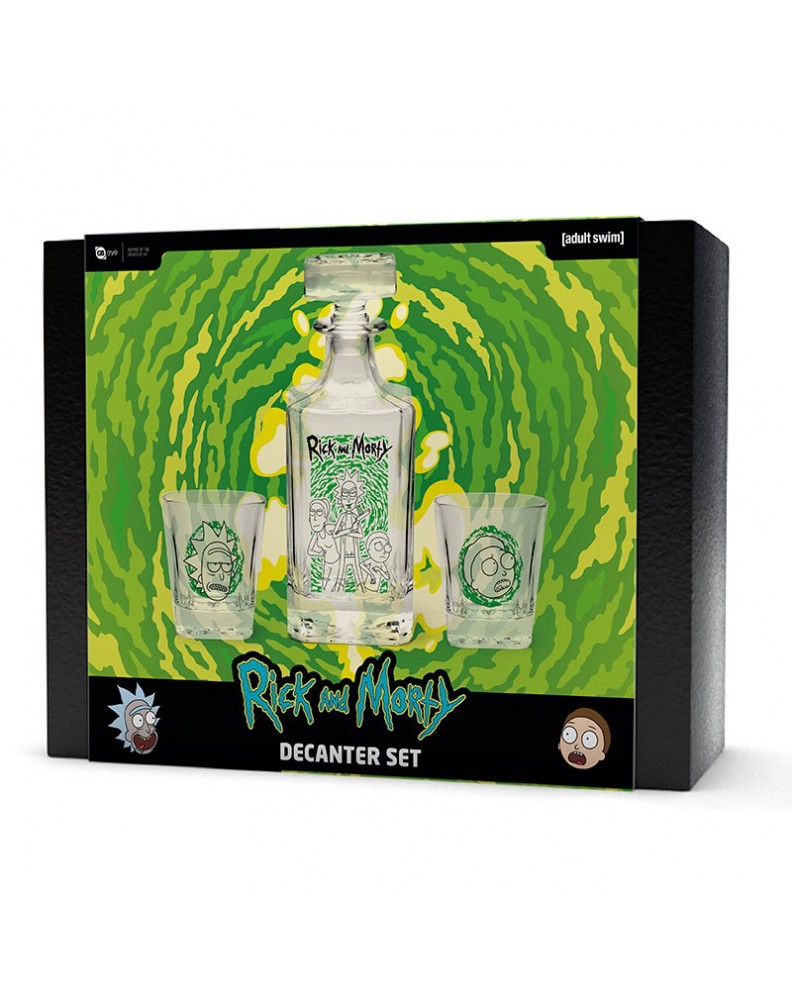 RICK AND MORTY - SET DECANTADOR + 2 VASOS "CHARACTERS"