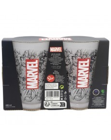 SET 2 VASOS CASUAL DE CRISTAL 490 ML MARVEL PATTERN