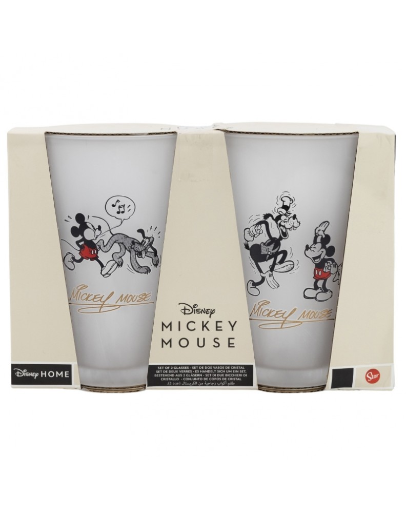 SET 2 VASOS CASUAL DE CRISTAL 490 ML MICKEY MOUSE VINTAGE