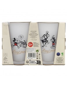 SET 2 VASOS CASUAL DE CRISTAL 490 ML MICKEY MOUSE VINTAGE