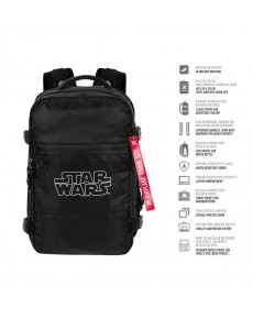 MOCHILA MERCURY VIAJE CABINA DE AVION STAR WARS LOGO 40CM