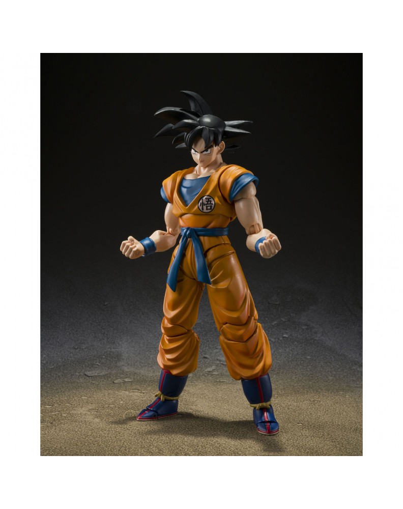 FIGURE SON GOKU SUPER HERO. FIGUARTS RE-RUN-DRAGON BALL-14CM