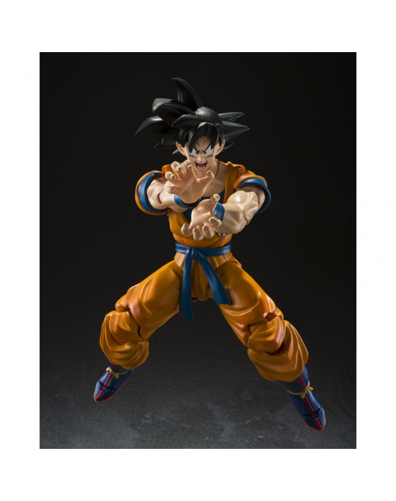 FIGURA SON GOKU SUPER HERO. FIGUARTS RE-RUN-DRAGON BALL-14CM