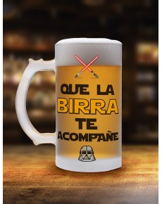 JARRA PARA CERVEZA DE CRISTAL ESMERILADO REGALO PAPÁ