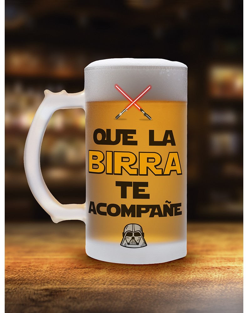 JARRA PARA CERVEZA DE CRISTAL ESMERILADO REGALO PAPÁ